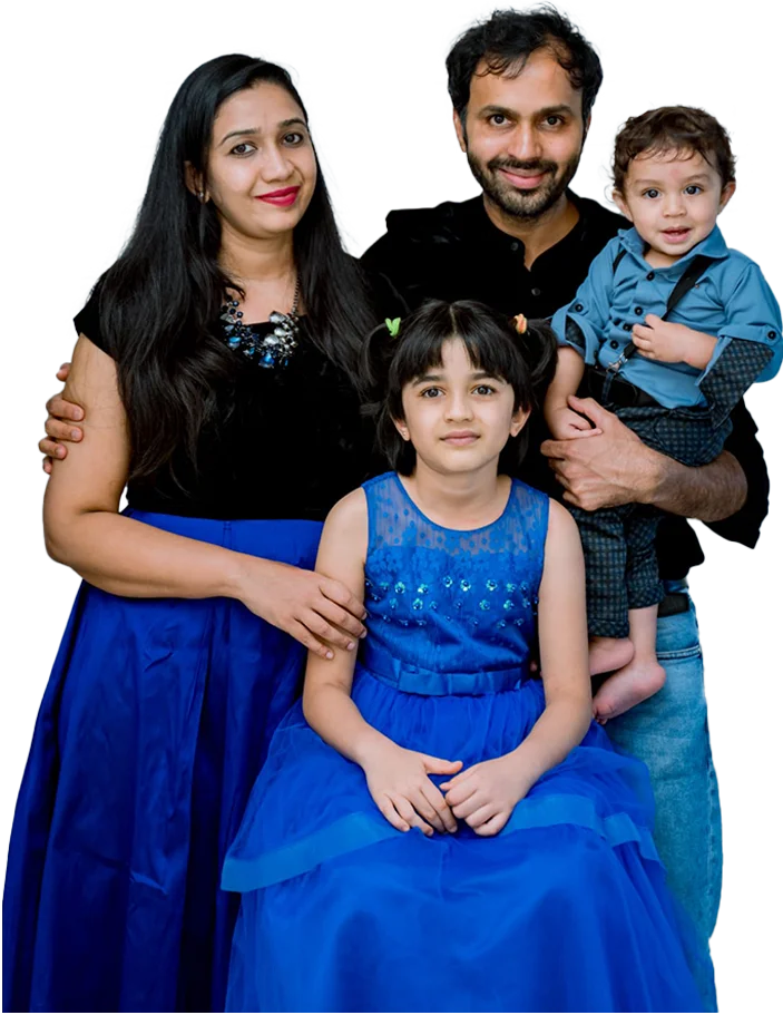 Smiling star Adarsh Gunduraj a famous kannada actor with his family